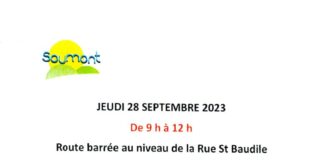 Rue Saint Baudile barrée jeudi 28 septembre 2023 de 9h à 12h